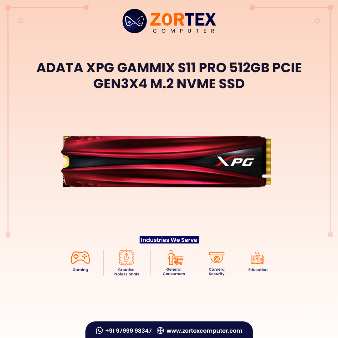 ADATA XPG GAMMIX S11 Pro 512GB PCIe Gen3x4 M.2 NVME SSD